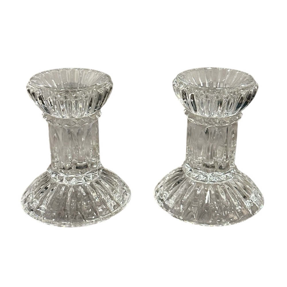 Set of 2 DePlomb 24% Lead Crystal Candle Holders - Picture 4 of 11